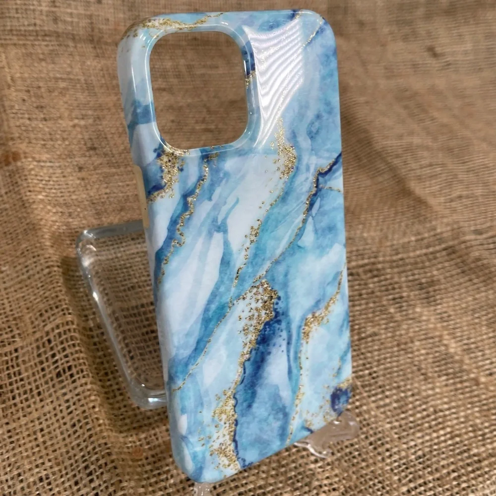 Blue & Gold Marble Case for iPhone PRO MAX